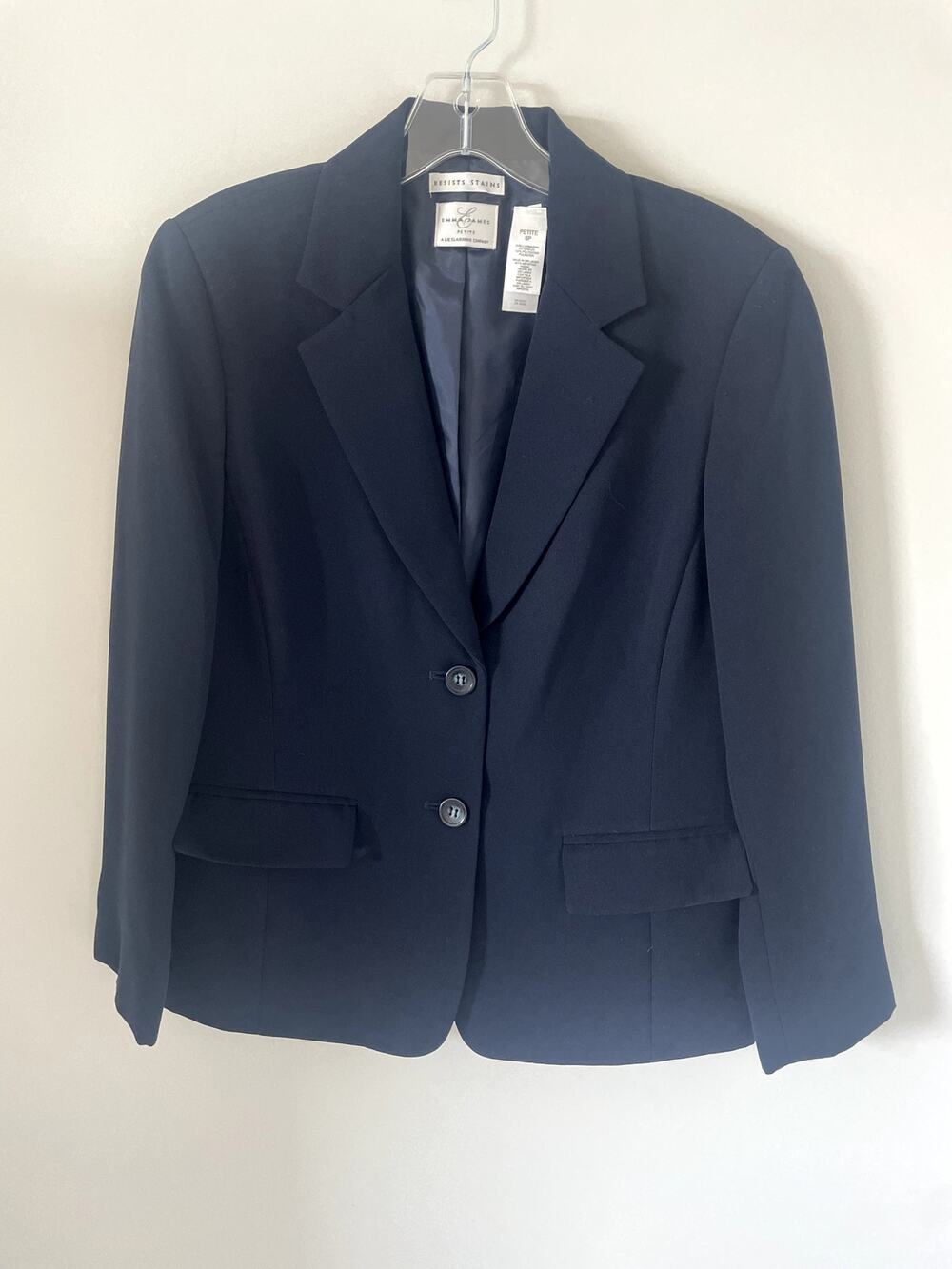 Emma James Navy Blue Blazer Sz 8 Petite